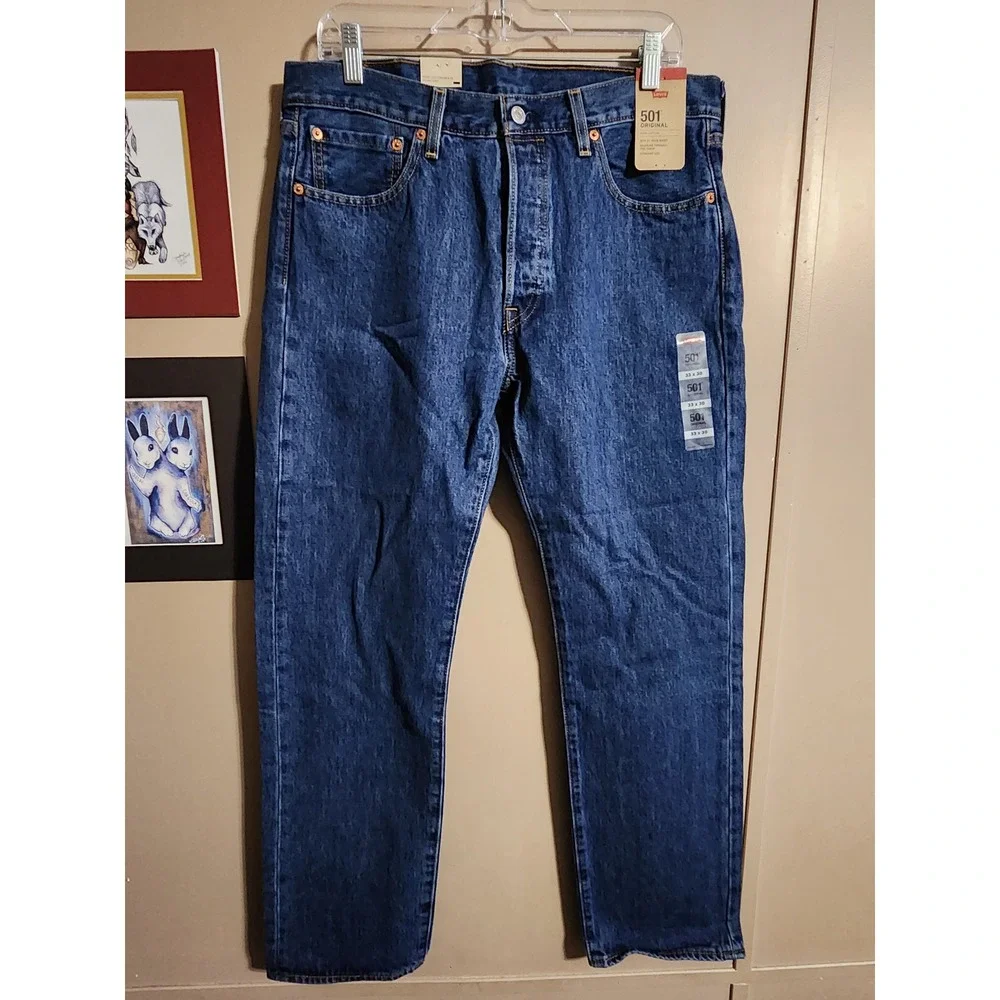 Levi's 501 Original Straight Leg Button Fly 33x30 Blue Jeans